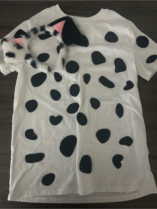 Cat & Jack Other - White Dalmatian Spot Graphic Tee with Faux Fur Ear Headband costume
